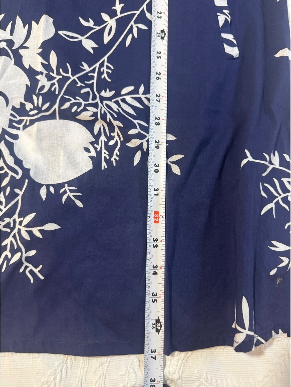 Soft Surroundings Navy Floral Embellished Cotton Tunic Beach Cover Up - Picture 11 of 11